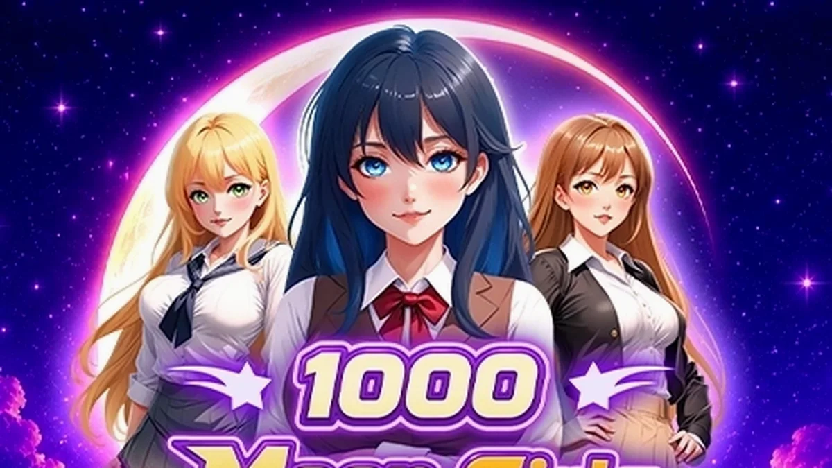 1000 Moon Girls سلاٹ گیم کا ایک متحرک منظر